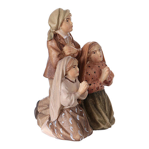 Statue drei Hirten von Fatima bemalten Grödnertal Holz 3
