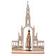 Estatua Virgen de Fátima con corona y basílica, madera pintada Val Gardena 9 cm s2