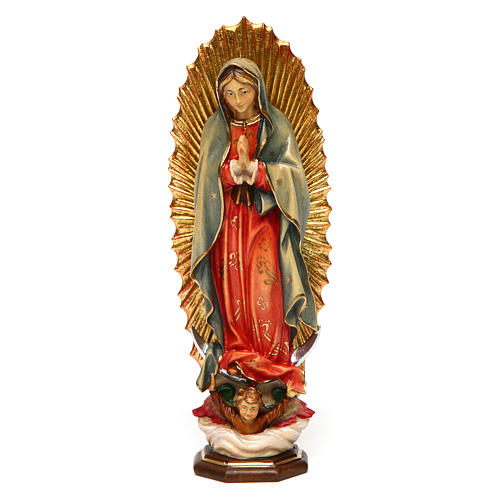 Statue Gottesmutter von Guadalupe bemalten Grödnertal Holz 1