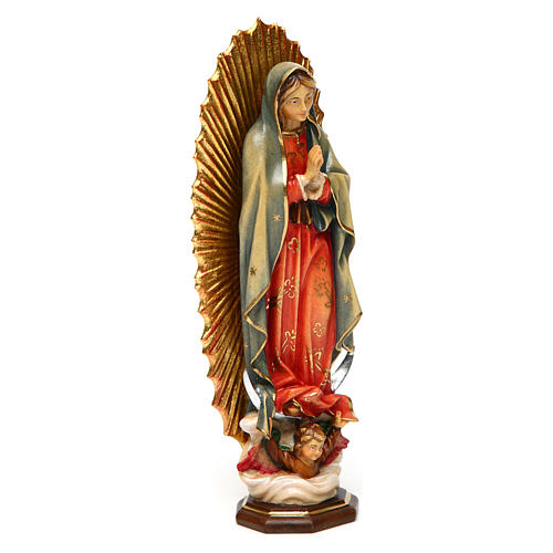 Statue Gottesmutter von Guadalupe bemalten Grödnertal Holz 3