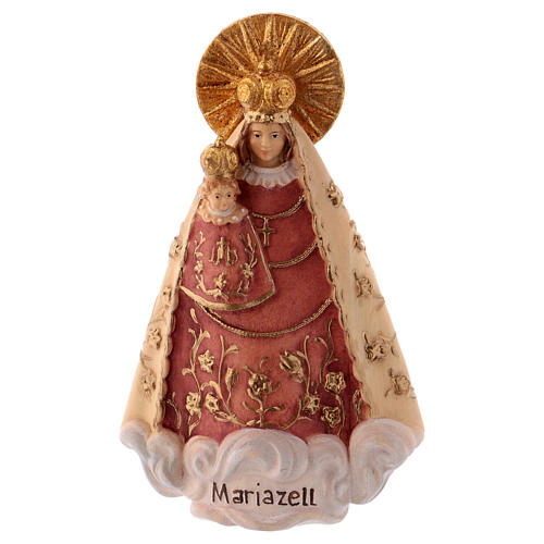Statua Madonna di Mariazell legno dipinto Val Gardena 1