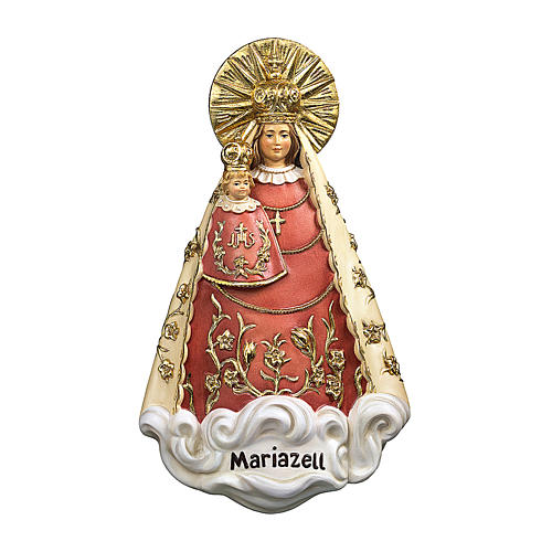 Estatua Virgen de Mariazell de colgar madera pintada Val Gardena 1