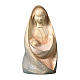 Statua Madonna La Gioia seduta legno dipinto Val Gardena s1
