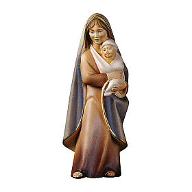 Statue, Gottesmutter mit Kind, Modell La Gioia, aus Nussbaumholz, Grödnertal-Schnitzerei