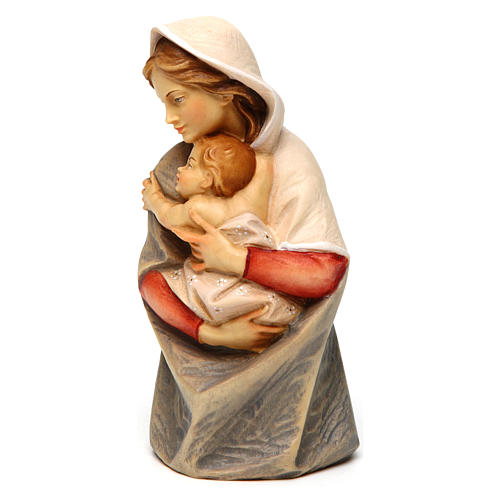Büste Gottesmutter mit Kind bemalten Grödnertal Holz 2