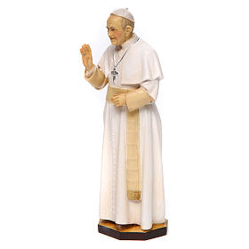 Statue Papst Franziskus bemalten Grödnertal Holz