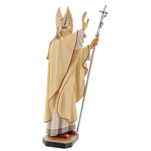 Statue Papst Benedikt 16. bemalten Grödnertal Holz 4