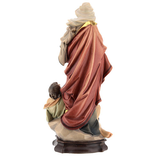 Statue of St. Elizabeth of Hungary with beggar and bread in painted wood from Val Gardena 8