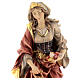 Statue of St. Elizabeth of Hungary with beggar and bread in painted wood from Val Gardena s2