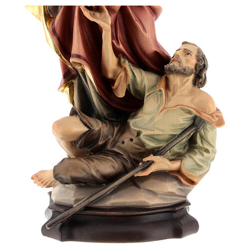 Saint Elizabeth of Hungary Statue with beggar wood painted Val Gardena 7
