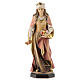 Statua Santa Elisabetta di Ungheria con rose e pane legno dipinto Val Gardena s1