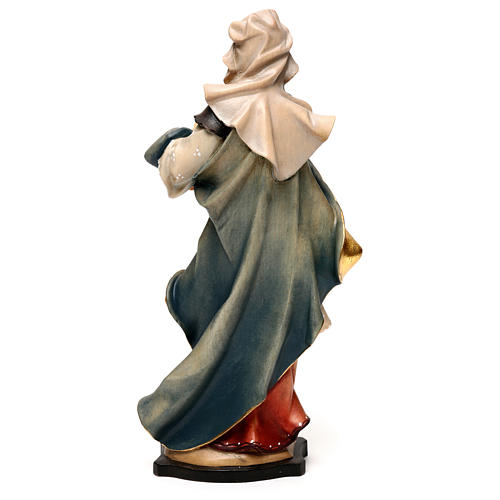 Statue Sainte Dorothée avec roses bois peint Val Gardena 5