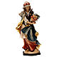 Statua Santa Dorothea con rose legno dipinto Val Gardena s1