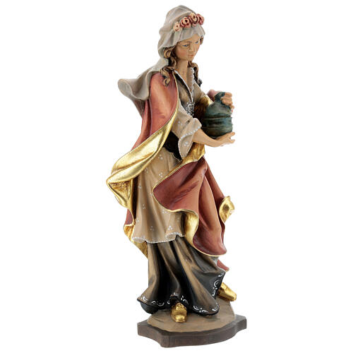 Statue Maria Magdalena mit Salbe bemalten Grödnertal Holz 5