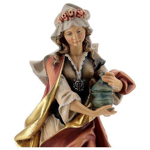 Statue Sainte Marie Madeleine avec vase d'onguent bois peint Val Gardena 2