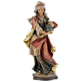 Saint Mary Magdalen Statue with unguentarium wood painted Val Gardena