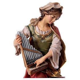 Statue Sainte Cécile de Rome avec orgue bois peint Val Gardena