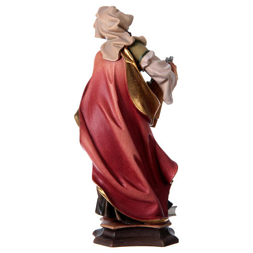 Statue Sainte Cécile de Rome avec orgue bois peint Val Gardena 5