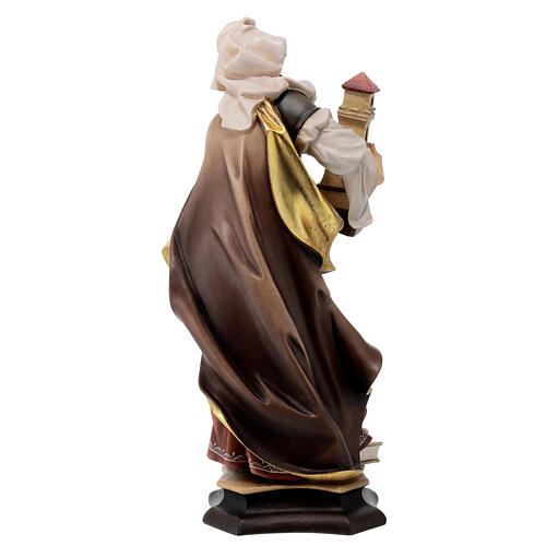 Statue Sainte Barbe de Nicomédie avec tour bois peint Val Gardena 7