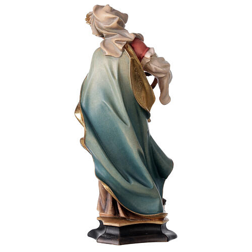 Statue Sainte Catherine d'Alexandrie avec roue bois peint Val Gardena 4
