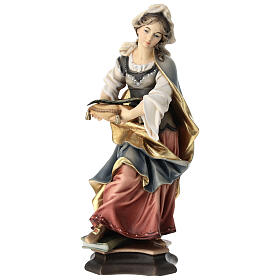 Statue of Holy Martyr with book and palm leaf in painted wood from Val Gardena