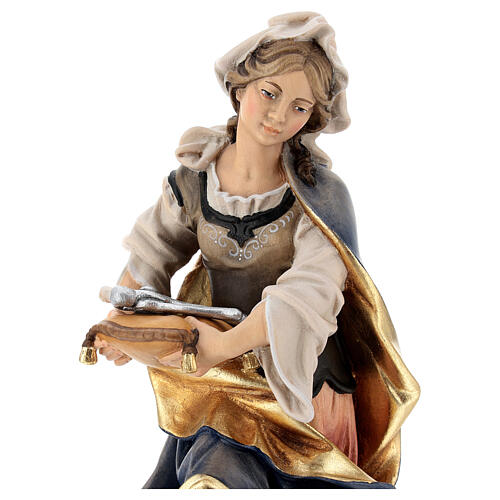 Figura Święta Apollina z Aleksandrii z zębem drewno malowane Val Gardena 2