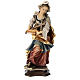 Statua Santa Margherita da Antiochia con croce legno dipinto Val Gardena s1