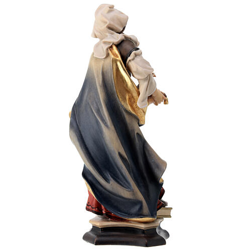 Statue Sainte Julie de Corse avec colombe en bois peint Val Gardena 6