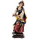 Statue Sainte Sylvie avec lys bois peint Val Gardena s1