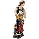 Saint Silvia Statue with Lilies wood painted Val Gardena s6