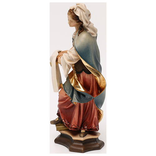 Estatua Santa Verónica de Jerusalén con sudario madera pintada Val Gardena 3