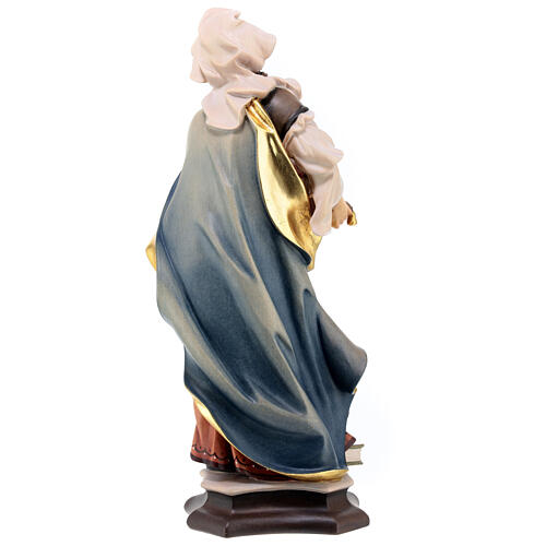 Statua Santa Adelaide da Borgogna con chiesa legno dipinto Val Gardena 5