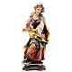 Figura Święta Adelajda z Burgundii z kościołem drewno malowane Val Gardena s1