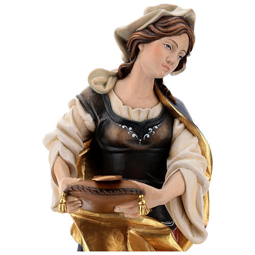 Statue of St. Verena of Zurzach with comb in painted wood from Val Gardena 2