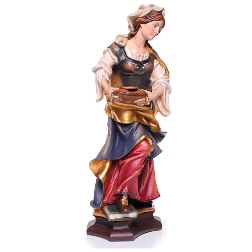 Statue Sainte Vérène de Zurzach avec peigne bois peint Val Gardena 13