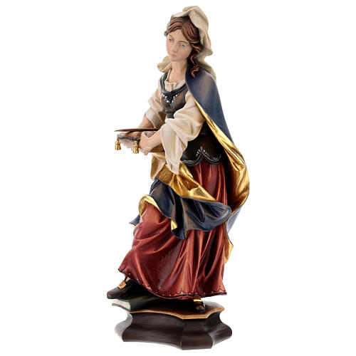 Statue Sainte Vérène de Zurzach avec peigne bois peint Val Gardena 3