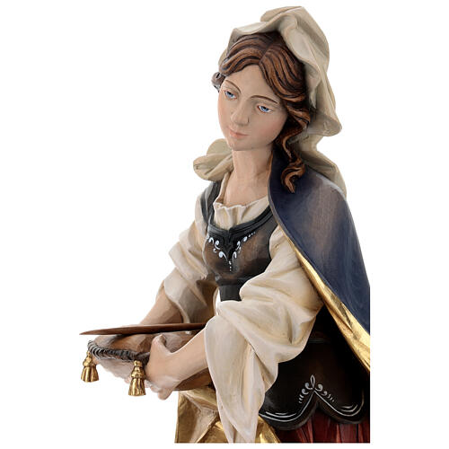 Statua Santa Verena da Zurzach con pettine legno dipinto Val Gardena 6