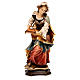 Statue Hl. Lucia mit Augen bemalten Grödnertal Holz s1
