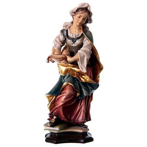 Statue of St. Agatha of Catania with breasts in painted wood from Val Gardena 1