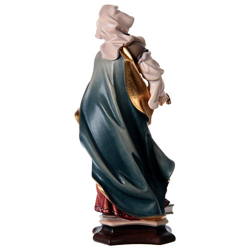 Statue Sainte Agathe de Catane avec palmier bois peint Val Gardena 5