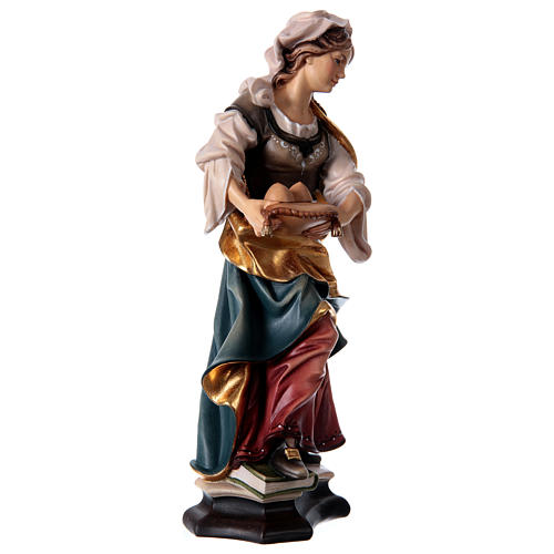 Statua Santa Agata da Catania con seni legno dipinto Val Gardena 4