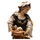 Statue Hl. Agnes von Rom mit Lamm bemalten Grödnertal Holz s2