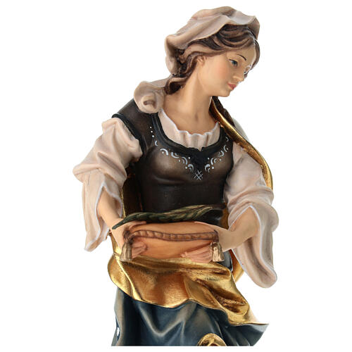 Statua Santa Claudia con palma legno dipinto Val Gardena 2