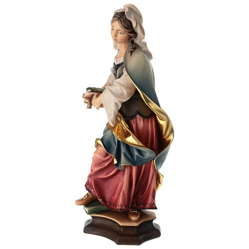 Statua Santa Claudia con palma legno dipinto Val Gardena 3