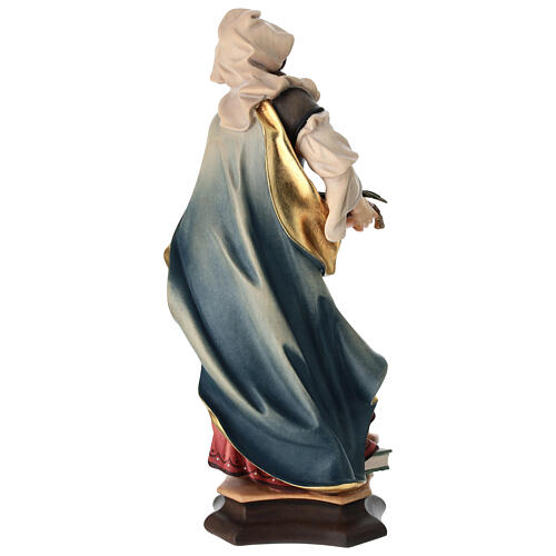 Statua Santa Claudia con palma legno dipinto Val Gardena 6