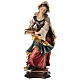 Statua Santa Claudia con palma legno dipinto Val Gardena s1