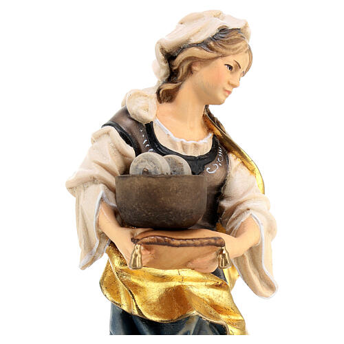 Estatua Santa Cristina de Bolsena con muela madera pintada Val Gardena 4