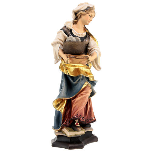 Estatua Santa Cristina de Bolsena con muela madera pintada Val Gardena 5