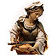 Statua Santa Sofia da Roma con spada legno dipinto Val Gardena s2