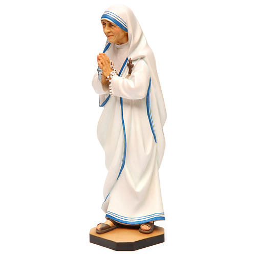 Statue Mutter Teresa bemalten Grödnertal Holz 3